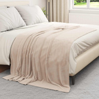 Produktbild för Filtar 6 pcs Beige 150 x 200 cm Fleece