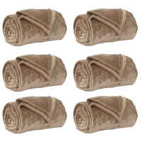 Produktbild för Filtar 6 pcs Kamel 130 x 150 cm Fleece