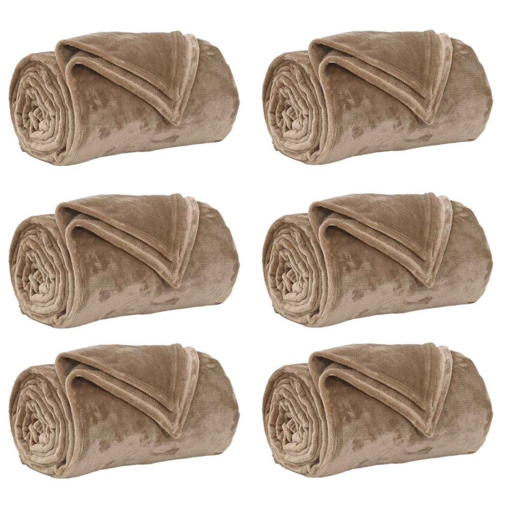 Produktbild för Filtar 6 pcs Kamel 240 x 270 cm Fleece