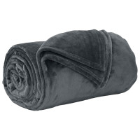 Produktbild för Filtar 6 pcs Mörkgrå 130 x 150 cm Fleece