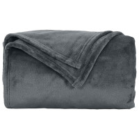 Produktbild för Filtar 6 pcs Mörkgrå 240 x 270 cm Fleece