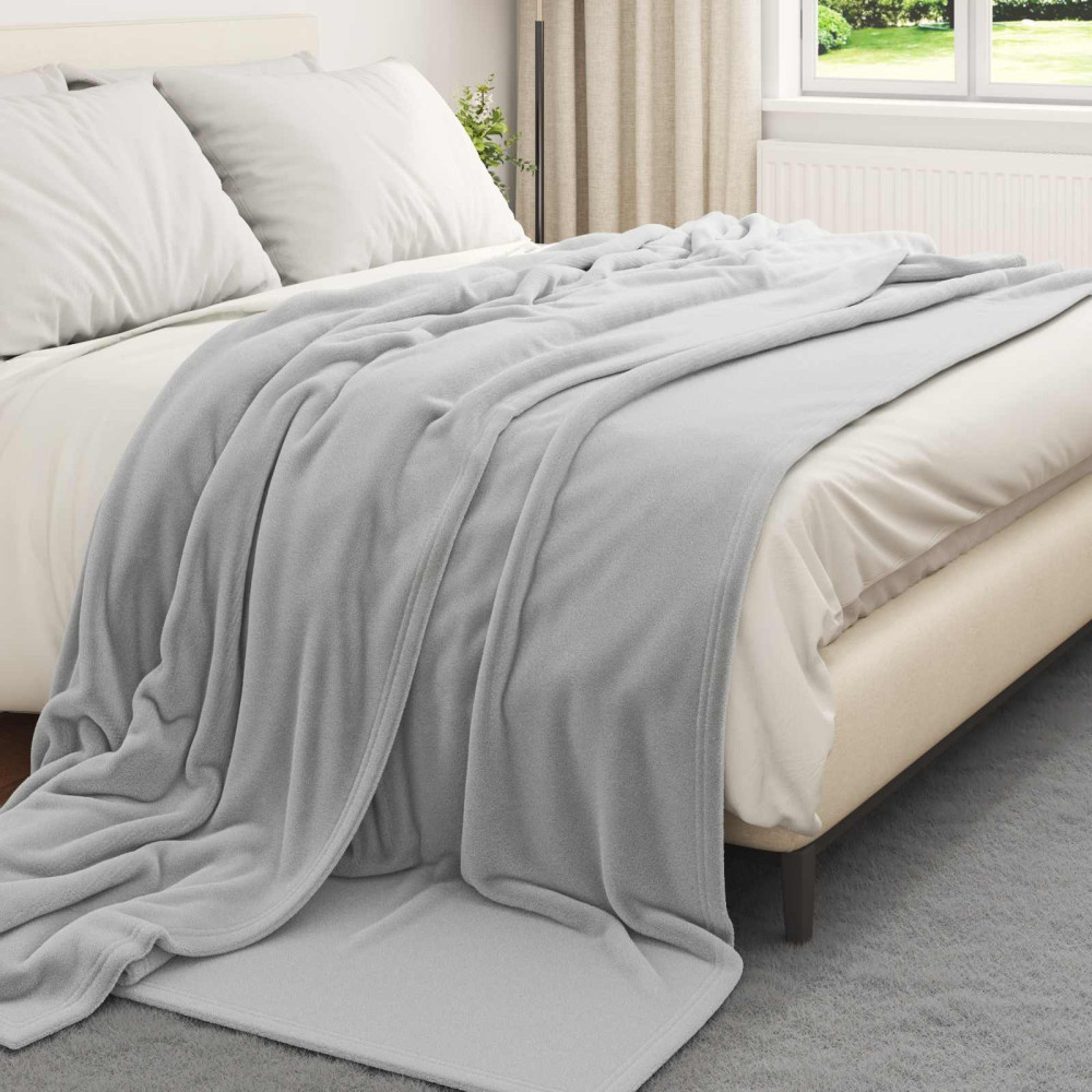 Produktbild för Filtar 6 pcs Grå 240 x 270 cm Fleece