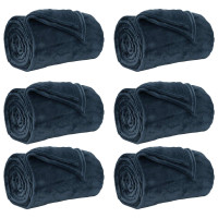 Produktbild för Filtar 6 pcs Mörkblå 130 x 150 cm Fleece