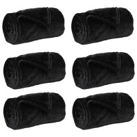 Produktbild för Filtar 6 pcs Svart 130 x 150 cm Fleece