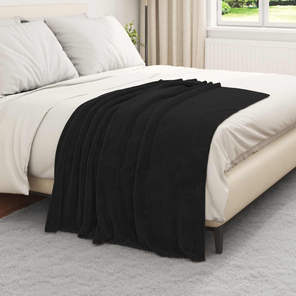 Produktbild för Filtar 6 pcs Svart 130 x 150 cm Fleece