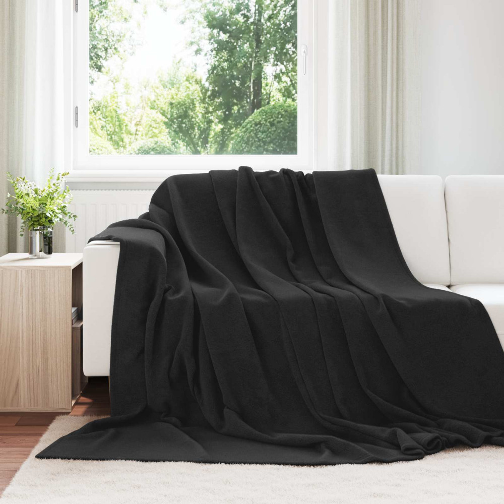 Produktbild för Filtar 6 pcs Svart 220 x 240 cm Fleece