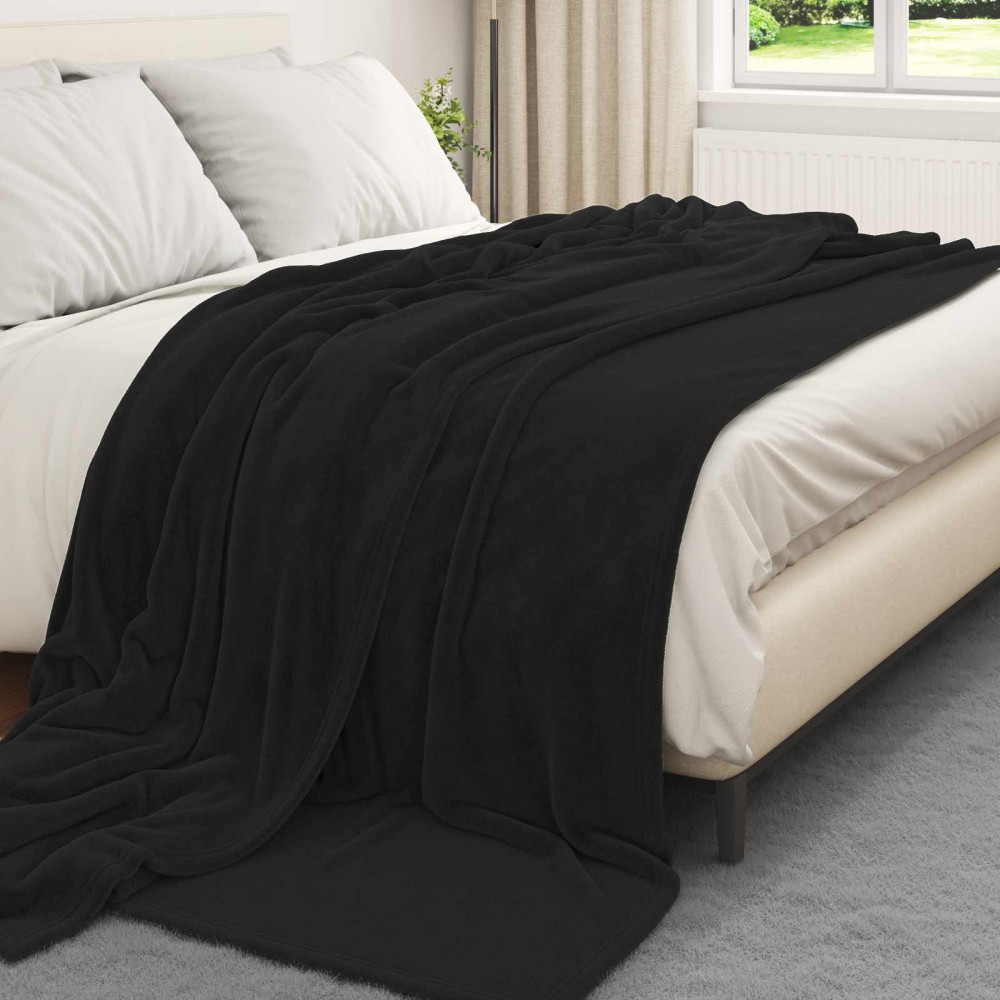Produktbild för Filtar 6 pcs Svart 240 x 270 cm Fleece