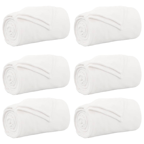 vidaXL Filtar 6 pcs Vit 220 x 240 cm Fleece