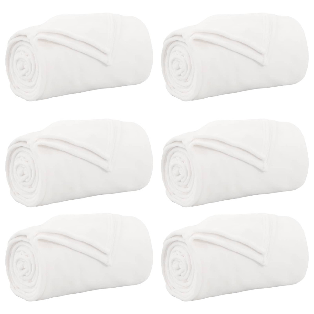 Produktbild för Filtar 6 pcs Vit 240 x 270 cm Fleece