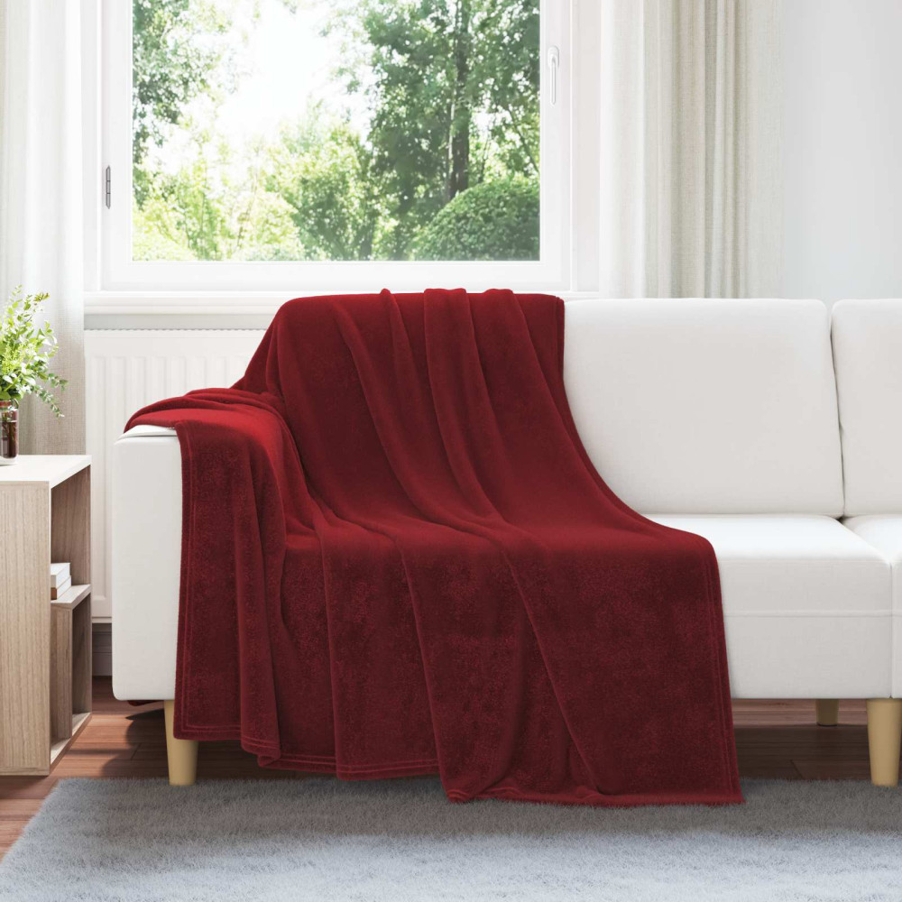 Produktbild för Filtar 6 pcs Bordeaux Röd 150 x 200 cm Fleece
