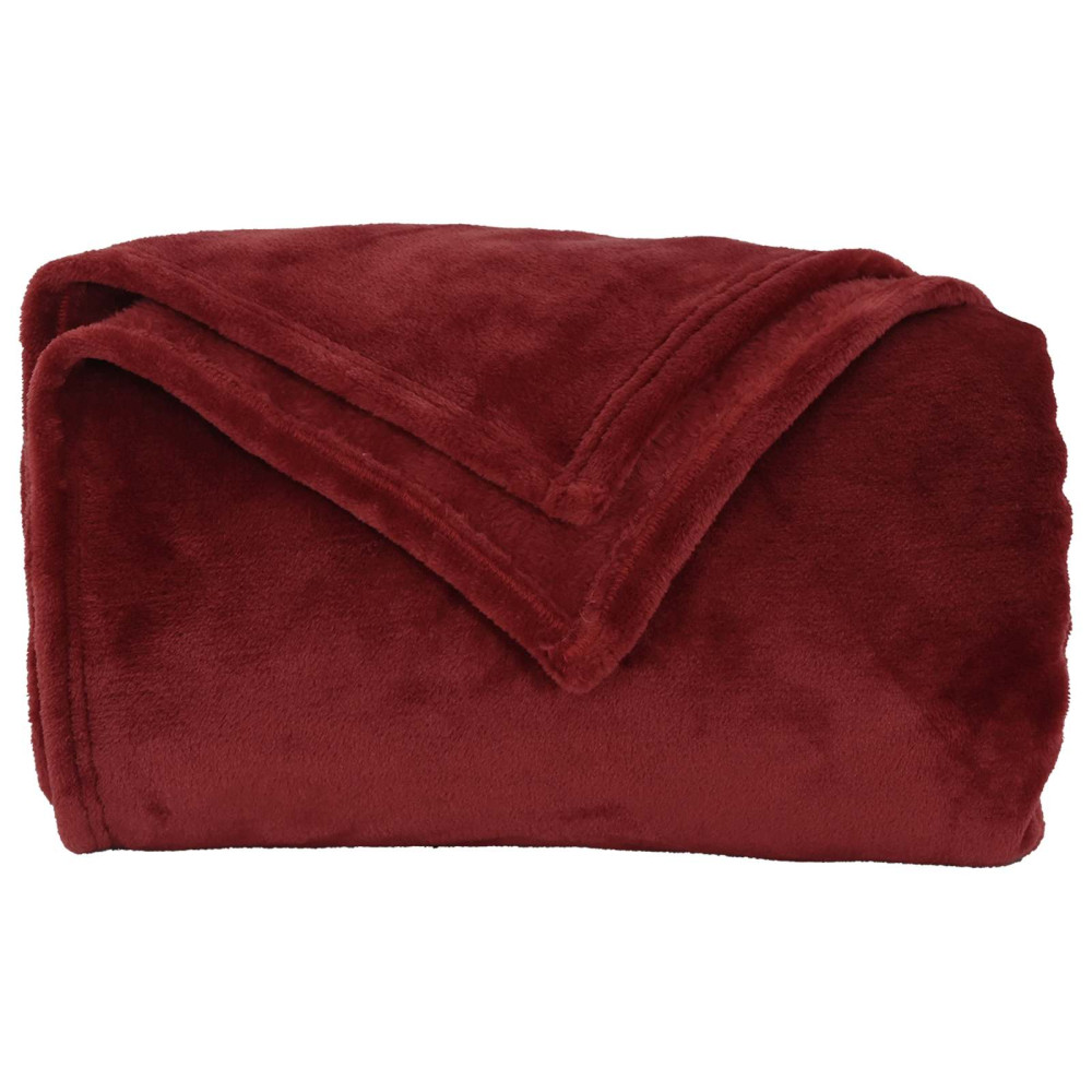 Produktbild för Filtar 6 pcs Bordeaux Röd 240 x 270 cm Fleece