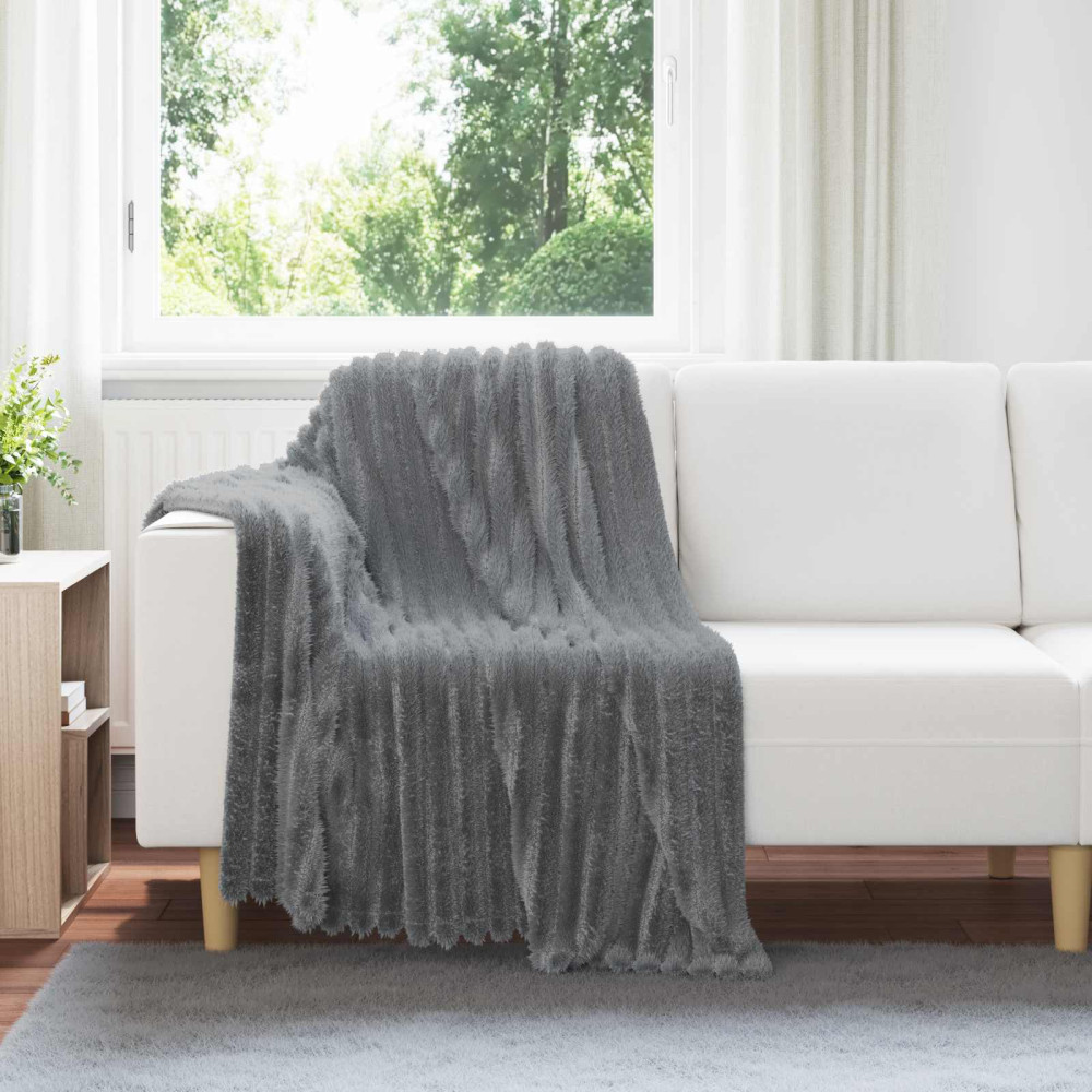 Produktbild för Kastfilt Mörkgrå 150 x 130 cm Fleece