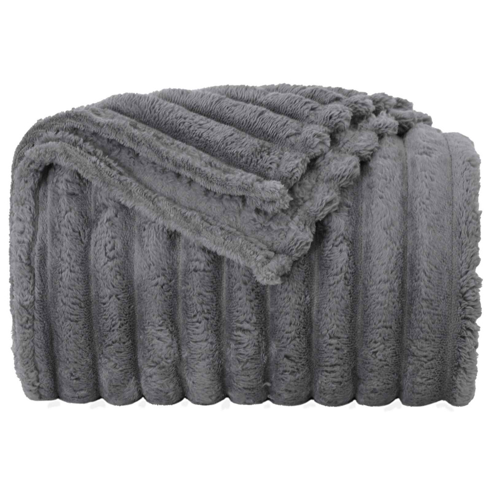 Produktbild för Kastfilt Mörkgrå 150 x 130 cm Fleece