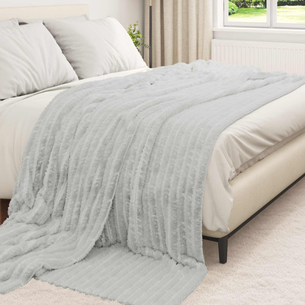 Produktbild för Kastfilt Grå 270 x 240 cm Fleece