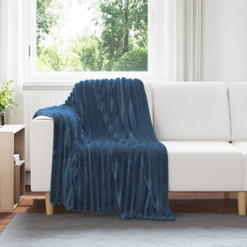 vidaXL Kastfilt Mörkblå 150 x 130 cm Fleece