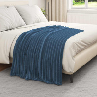 Produktbild för Kastfilt Mörkblå 150 x 130 cm Fleece