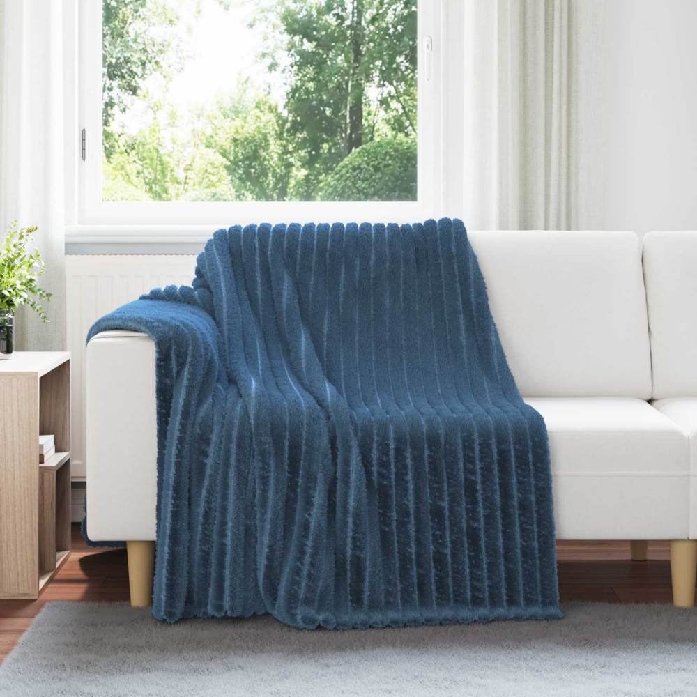 Produktbild för Kastfilt Mörkblå 200 x 150 cm Fleece