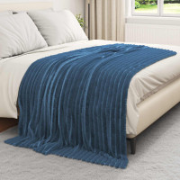Produktbild för Kastfilt Mörkblå 200 x 150 cm Fleece