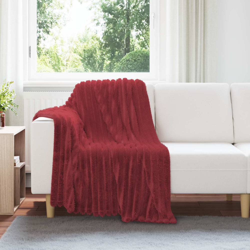 Produktbild för Kastfilt Bordeaux Röd 150 x 130 cm Fleece