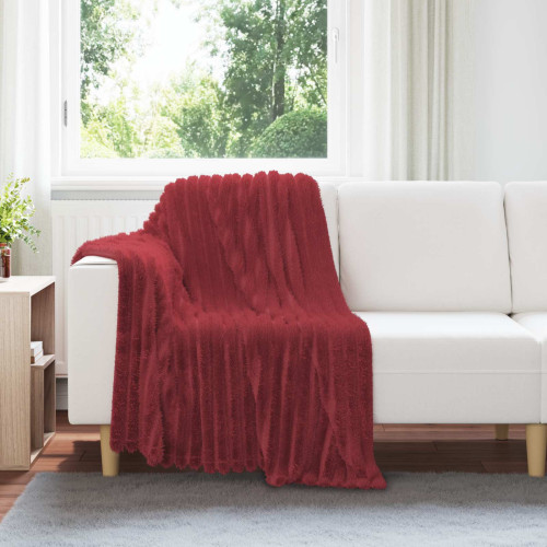 vidaXL Kastfilt Bordeaux Röd 150 x 130 cm Fleece
