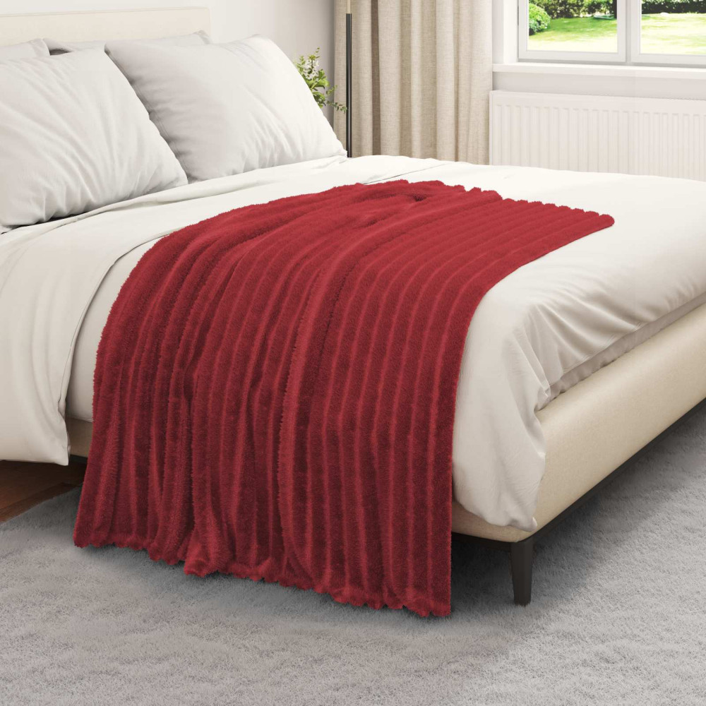 Produktbild för Kastfilt Bordeaux Röd 150 x 130 cm Fleece