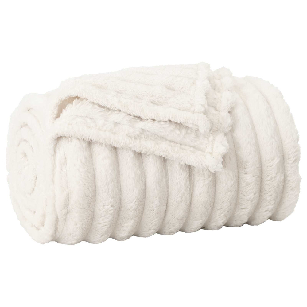 Produktbild för Kastfilt Kräm 240 x 220 cm Fleece