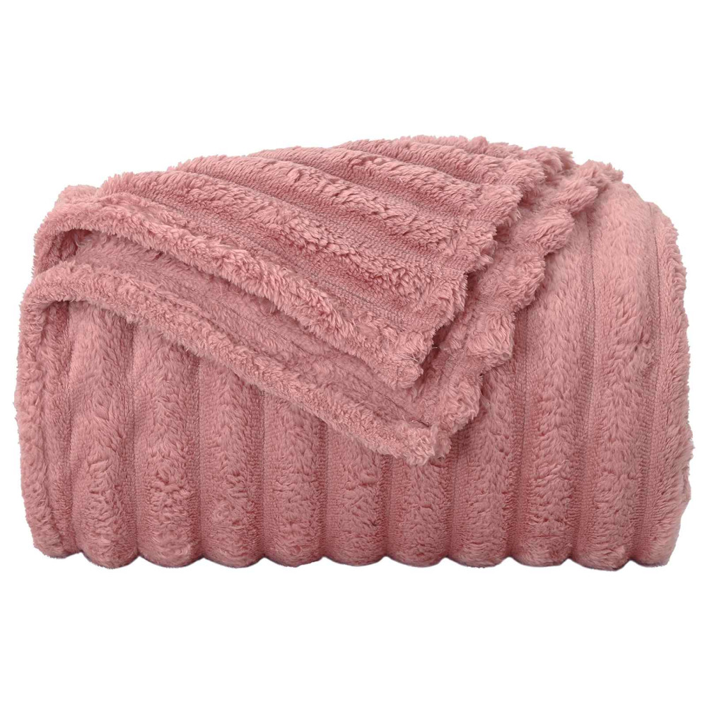 Produktbild för Kastfilt Rosa 270 x 240 cm Fleece