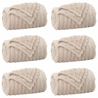 Produktbild för Filtar 6 pcs Beige 240 x 220 cm Fleece