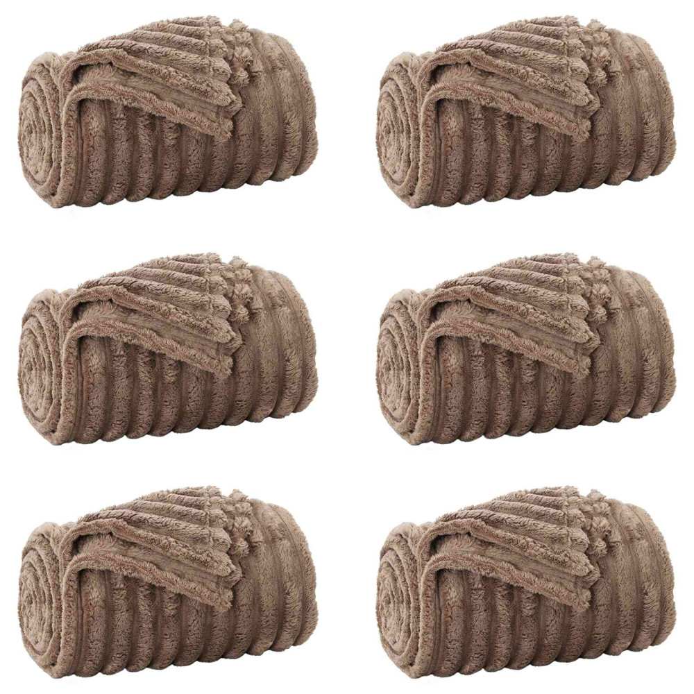 Produktbild för Filtar 6 pcs Kamel 270 x 240 cm Fleece
