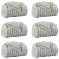 Produktbild för Filtar 6 pcs Grå 200 x 150 cm Fleece