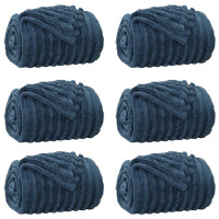 Produktbild för Filtar 6 pcs Mörkblå 240 x 220 cm Fleece