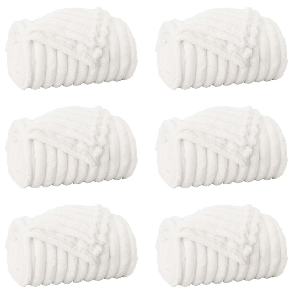 Produktbild för Filtar 6 pcs Vit 240 x 220 cm Fleece