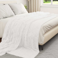 Produktbild för Filtar 6 pcs Vit 240 x 220 cm Fleece
