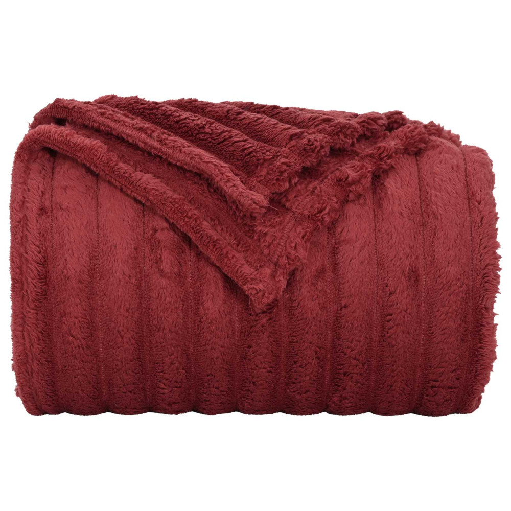 Produktbild för Filtar 6 pcs Bordeaux Röd 240 x 220 cm Fleece