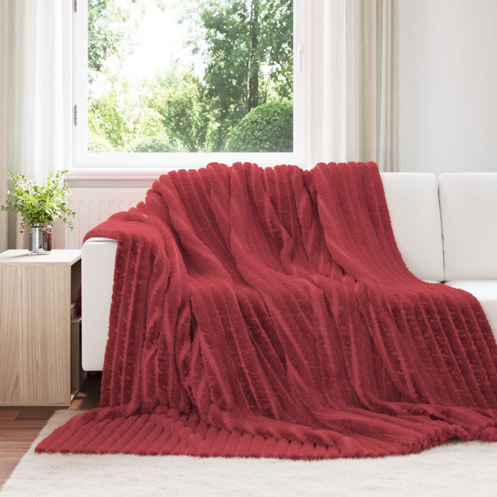 Produktbild för Filtar 6 pcs Bordeaux Röd 270 x 240 cm Fleece
