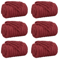 Produktbild för Filtar 6 pcs Bordeaux Röd 270 x 240 cm Fleece