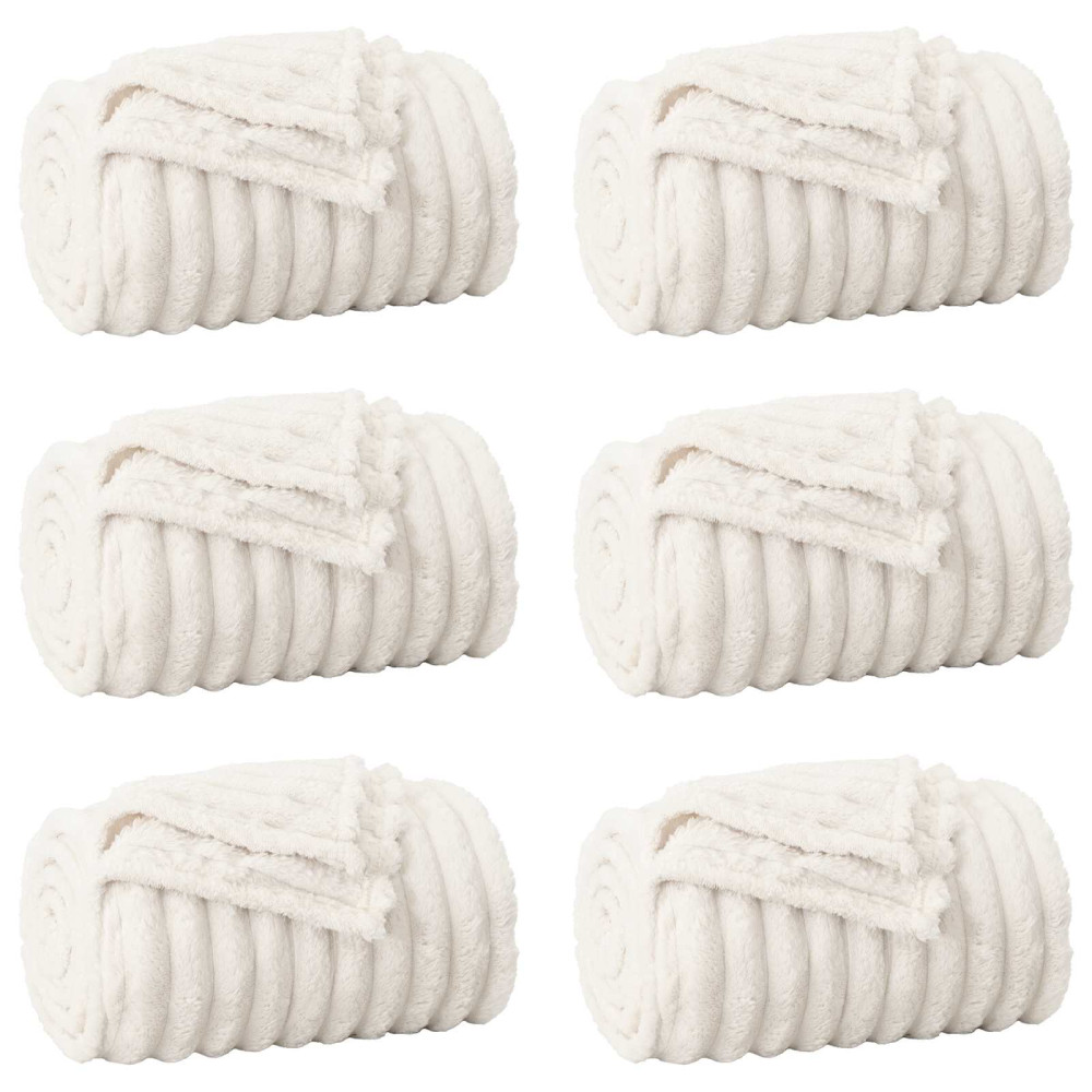 Produktbild för Filtar 6 pcs Kräm 150 x 130 cm Fleece