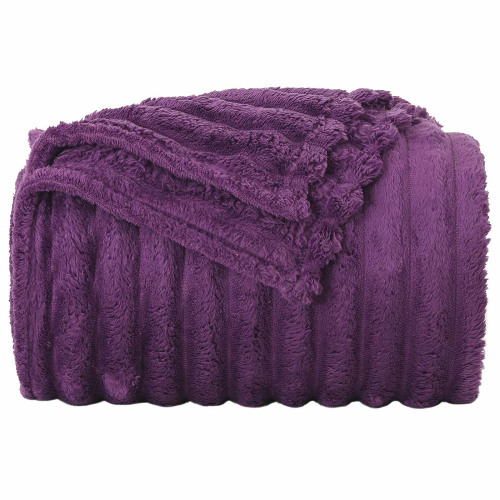 Produktbild för Filtar 6 pcs Lila 240 x 220 cm Fleece