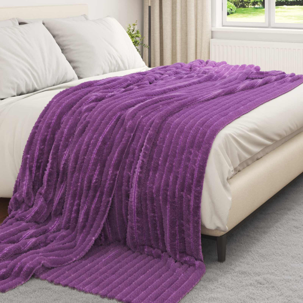 Produktbild för Filtar 6 pcs Lila 270 x 240 cm Fleece