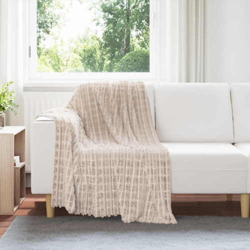 vidaXL Kastfilt Beige 150 x 130 cm Fleece