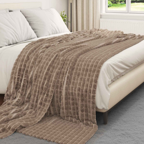 vidaXL Kastfilt Kamel 240 x 220 cm Fleece