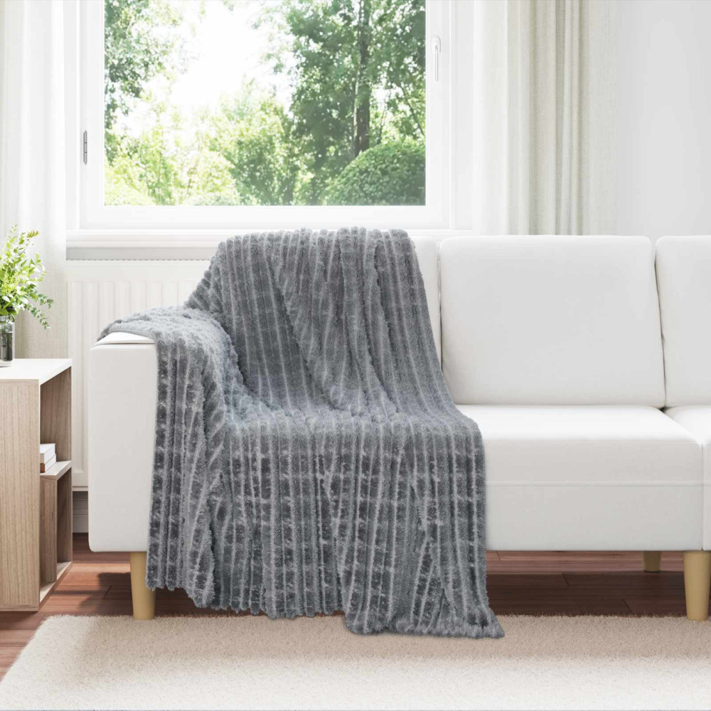 Produktbild för Kastfilt Mörkgrå 150 x 130 cm Fleece