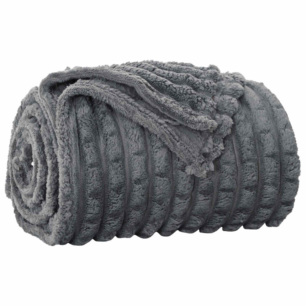 Produktbild för Kastfilt Mörkgrå 150 x 130 cm Fleece