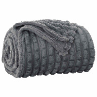 Produktbild för Kastfilt Mörkgrå 150 x 130 cm Fleece