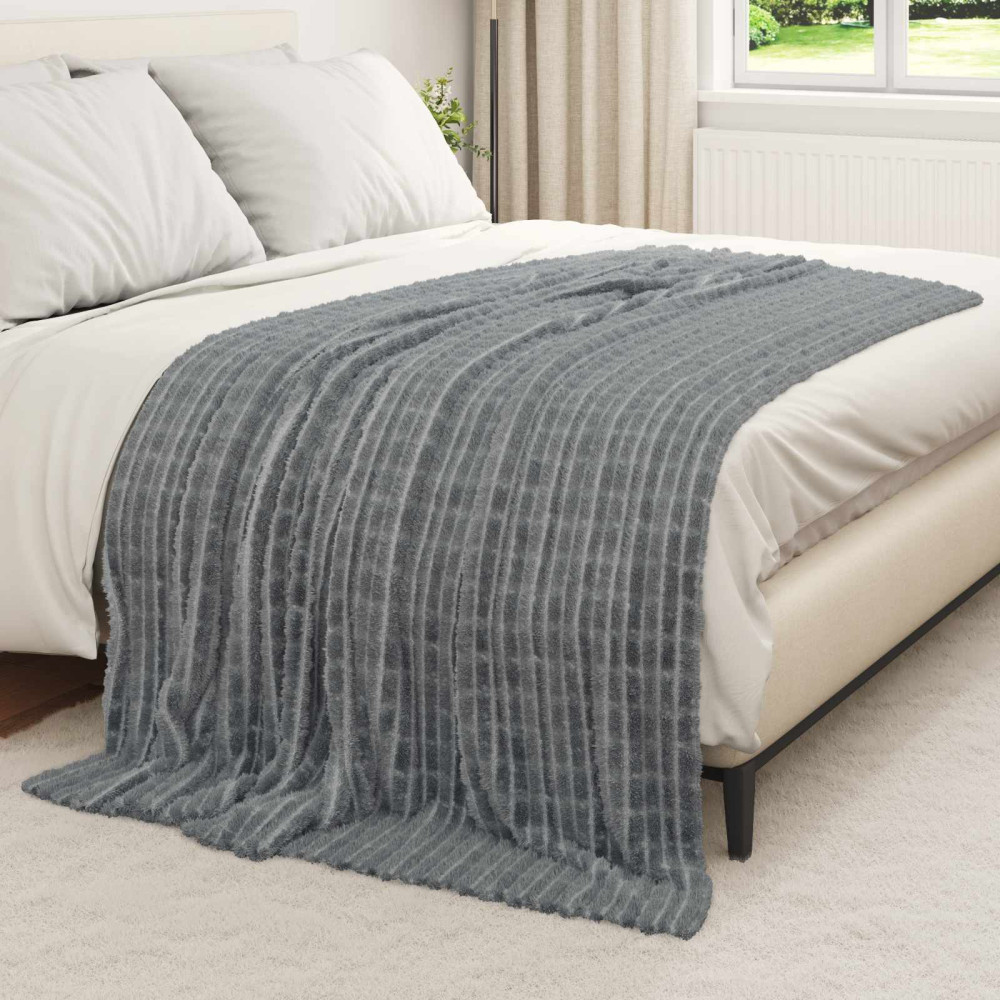 Produktbild för Kastfilt Mörkgrå 200 x 150 cm Fleece