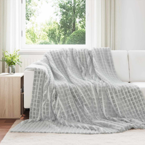 vidaXL Kastfilt Grå 240 x 220 cm Fleece