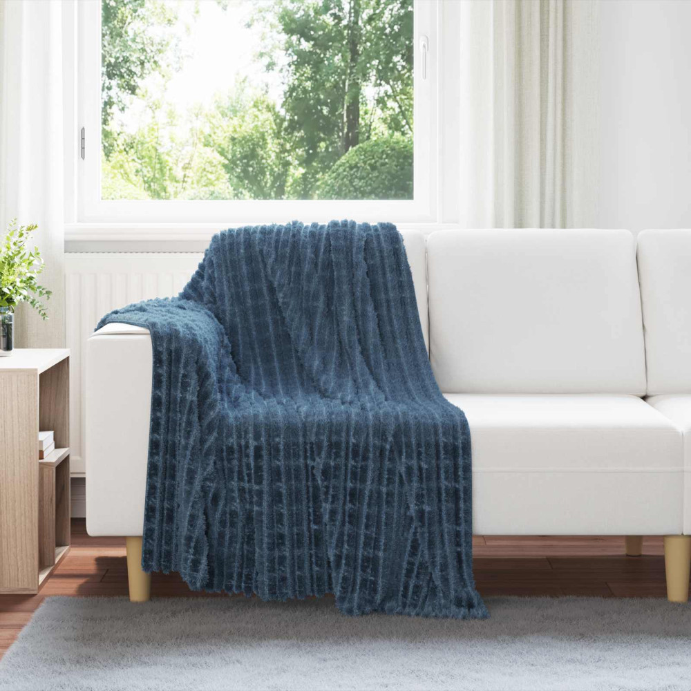 Produktbild för Kastfilt Mörkblå 150 x 130 cm Fleece