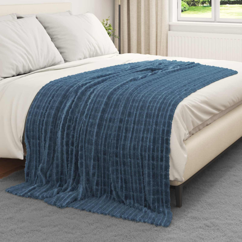 Produktbild för Kastfilt Mörkblå 200 x 150 cm Fleece