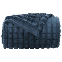 Produktbild för Kastfilt Mörkblå 270 x 240 cm Fleece