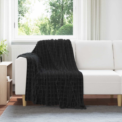 vidaXL Kastfilt Svart 150 x 130 cm Fleece